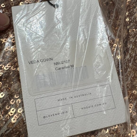 Nookie Veda Embellished One Shoulder Gown Medium in Caramel $369 - Picture 8 of 8